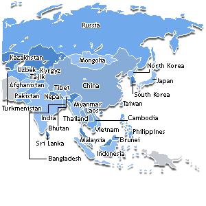 Mappa dell'Asia