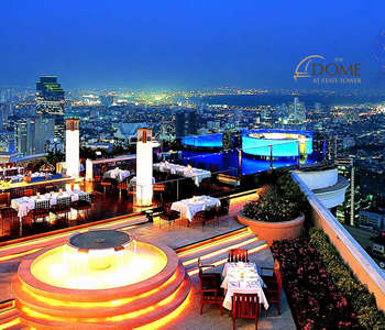 Bangkok vista da uno dei ristoranti in cima ai grattacieli