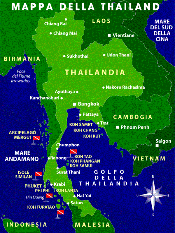 Mappa Thailandia